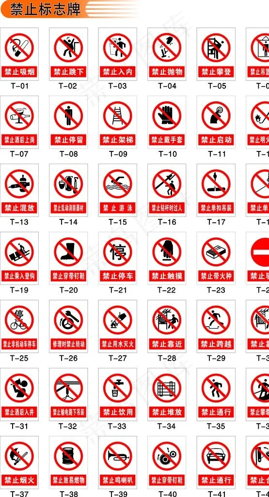 安全警示牌图片cdr矢量模版下载
