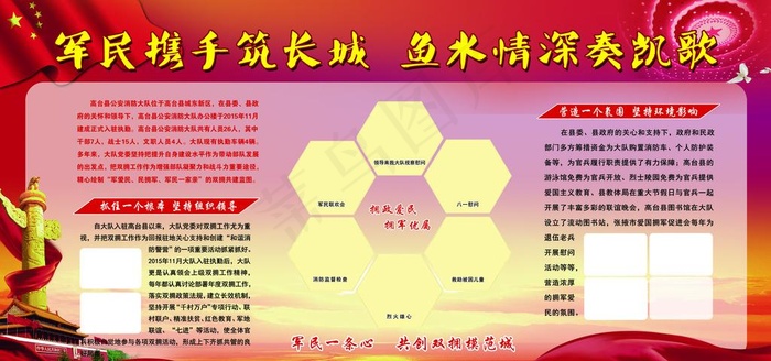 双拥展板图片(9449X4724(DPI:100))psd模版下载