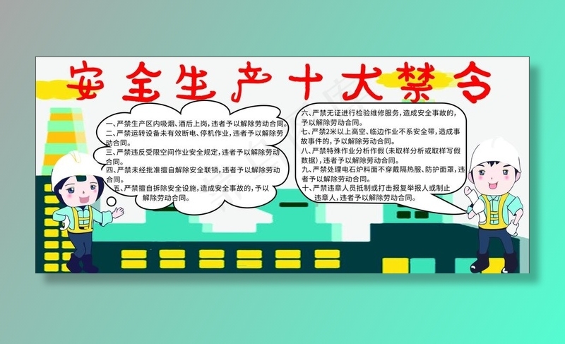 工厂安全生产展板图片