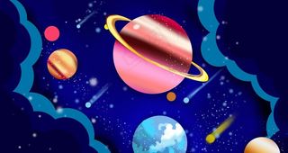 卡通宇宙银河系图片