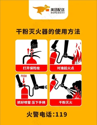 干粉灭火器的使用方法图片