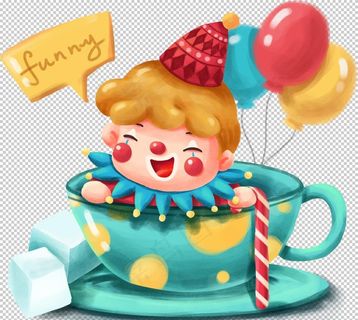 手绘卡通小丑系列免抠套图图片