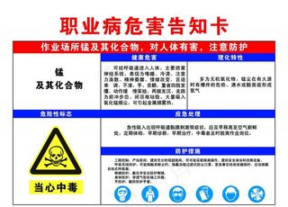 职业病危害告知卡图片