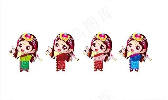 藏族卡通女孩图片 藏族卡通女孩图片