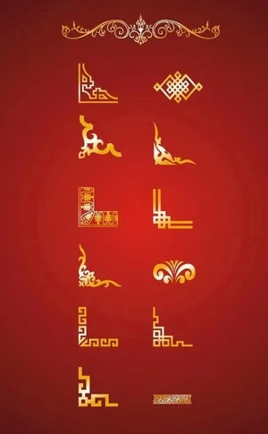 欧式古风背景边框装饰矢量图图片