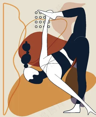 瑜伽动作装饰图案图片