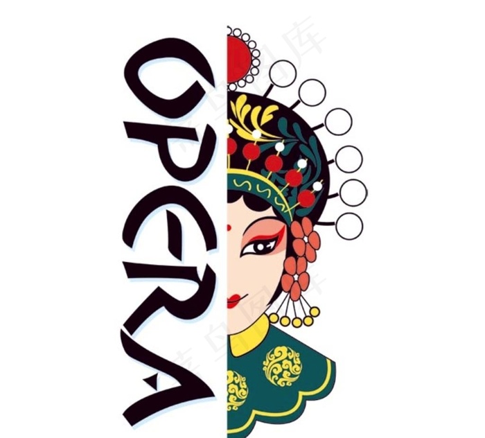 京剧人物设计 花旦图片ai矢量模版下载