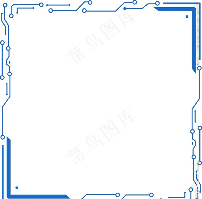 蓝色科技感边框图片cdr矢量模版下载