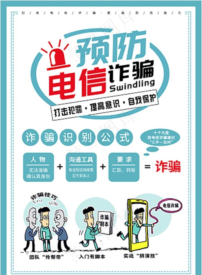 预防电信诈骗图片(2481X3509(DPI:300))psd模版下载