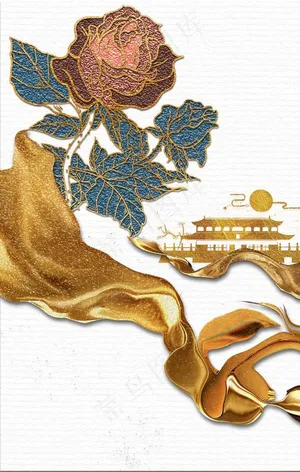 中式古典晶瓷装饰画图片
