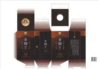 青稞王白酒包装矢量图图片