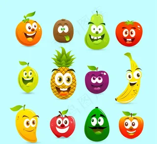 卡通水果表情图片