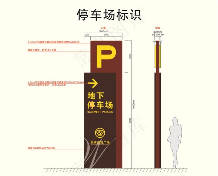 停车场公共标识牌图片cdr矢量模版下载