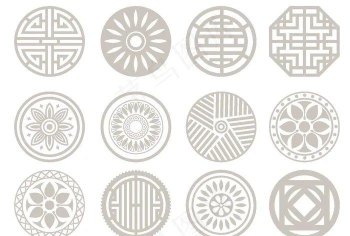 花窗图片ai矢量模版下载