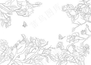茉莉花线条分层图片