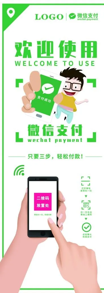 微信支付展架图片(4134X10630(DPI:150))psd模版下载