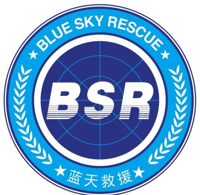蓝天救援白色背圆标模版图片cdr矢量模版下载