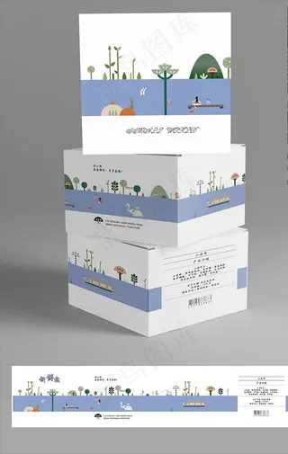 清新纸箱卡通包装图片