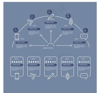 时尚时间轴商务信息图图片