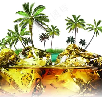 冰块 椰子树图片