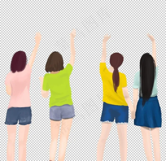 手绘女孩图片