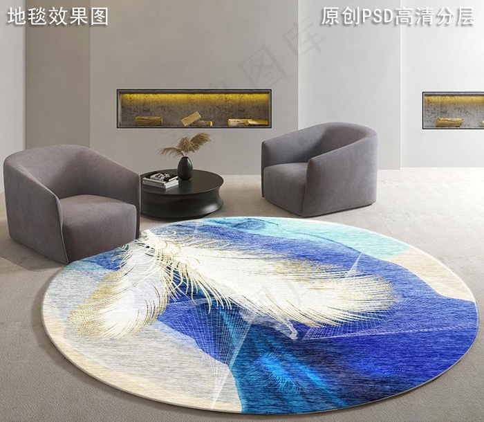 北欧抽象艺术地毯图片(5102X5102(DPI:72))psd模版下载