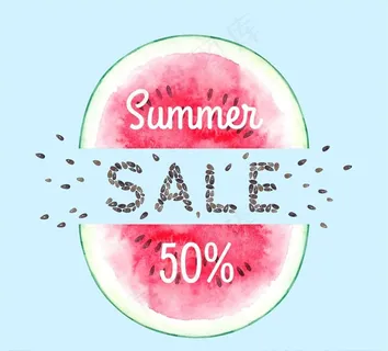 夏季西瓜半价促销图片