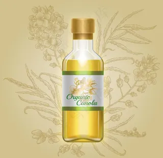 菜籽油 油菜花 包装插画图片