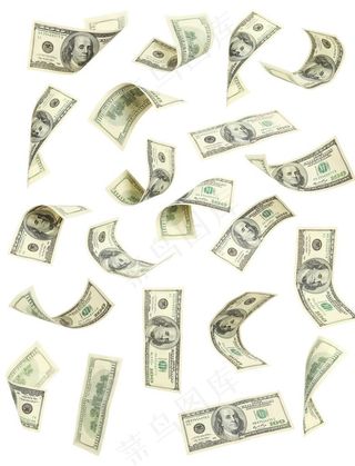 飘落的美金素材图片