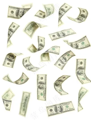 飘落的美金素材图片