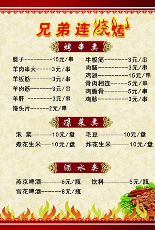 烧烤菜单图片