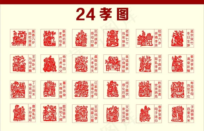 24孝图图片cdr矢量模版下载