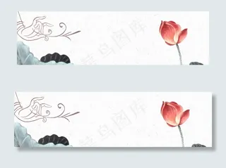 禅意极简中国风水墨banner图片