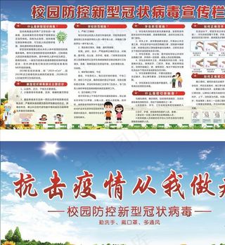 学校新冠宣传栏图片