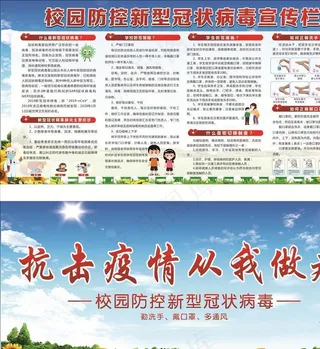 学校新冠宣传栏图片