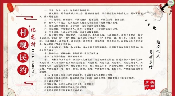 村规民约图片(1900X1100)cdr矢量模版下载