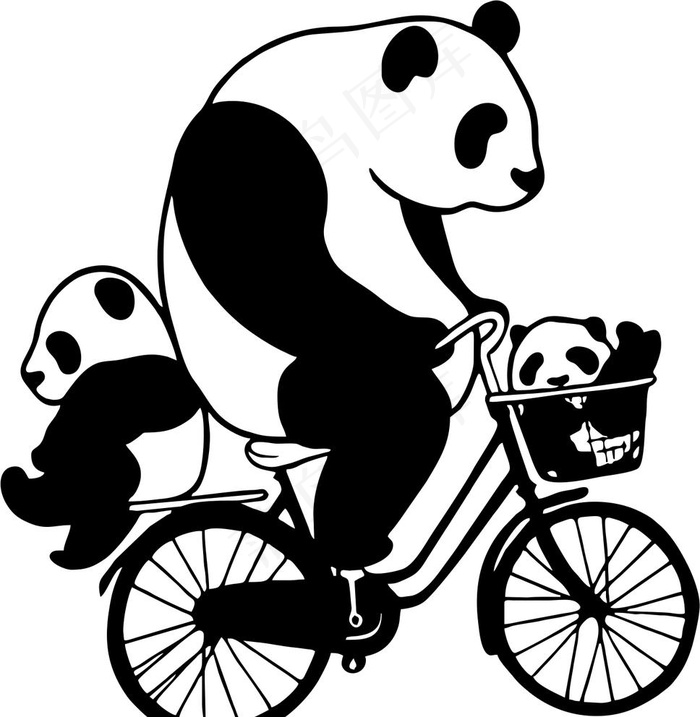 骑单车的熊猫图片