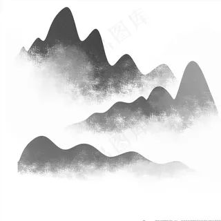 中国风素材 山水 复古素材 中图片