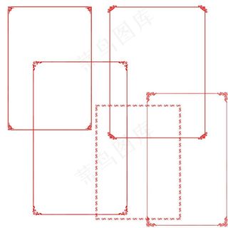 红色 花纹边框图片