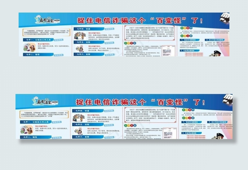 电信诈骗宣传栏图片(420X297)cdr矢量模版下载