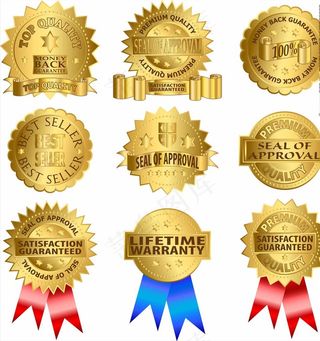 时尚黄金徽章矢量设计图片