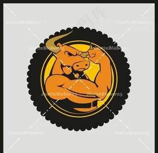 卡通大力牛图片