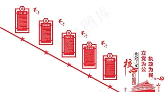 党建微立体楼道文化墙uv雕刻展图片