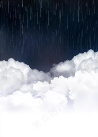 云层上的瓢泼大雨矢量素材图片