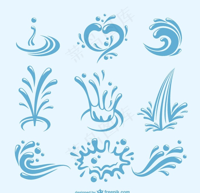 蓝色矢量水纹水波图片