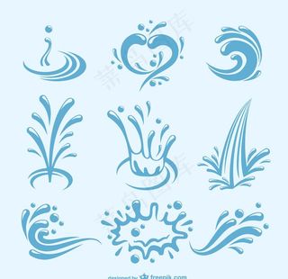 蓝色矢量水纹水波图片