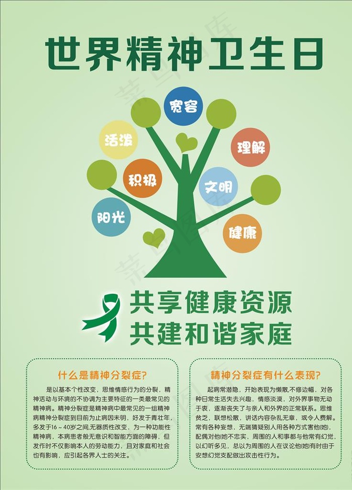 世界精神卫生日海报图片