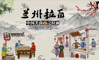 复古怀旧兰州拉面餐饮背景墙图片