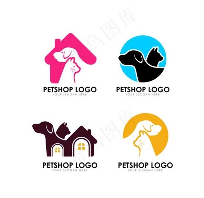 宠物医院宠物美容店logo标志图片