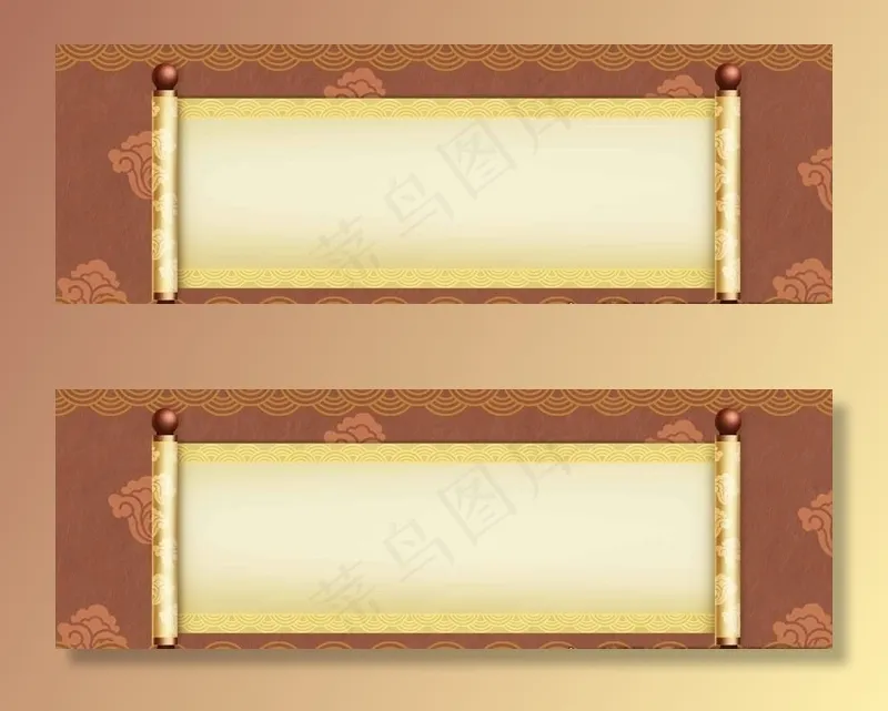 中国风卷轴图片psd模版下载